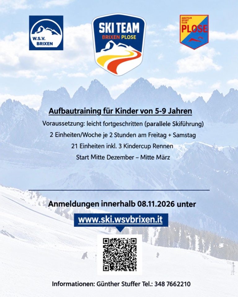 Aufbautraining und Skikurse 2026-27